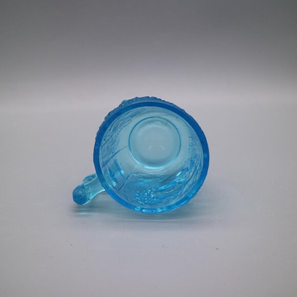 Antique EAPG Columbia Glass Blue Boy and Girl Face Cup Mug - Picture 6 of 6